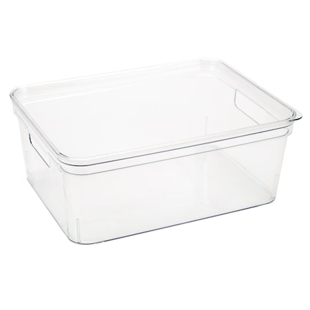 Simplify Storage Bin, Plastic, Super Clear, 14.7 in H, 10.4 in W, 14.7 in L 24061